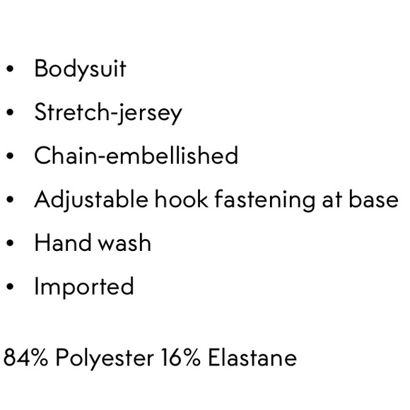 Stella McCartney**Falabella Black Chain-Embellished Bodysuit***Small***$279 - Picture 5 of 5